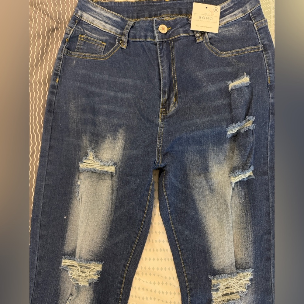 Boho Stretch Ripped Jeans - Picture 4 of 4